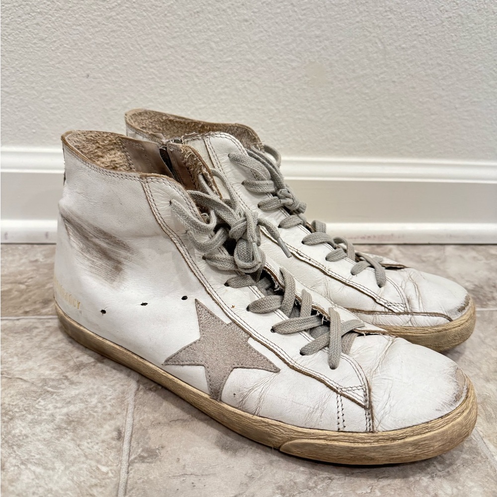 Golden Goose Francy White and Gray Sneakers